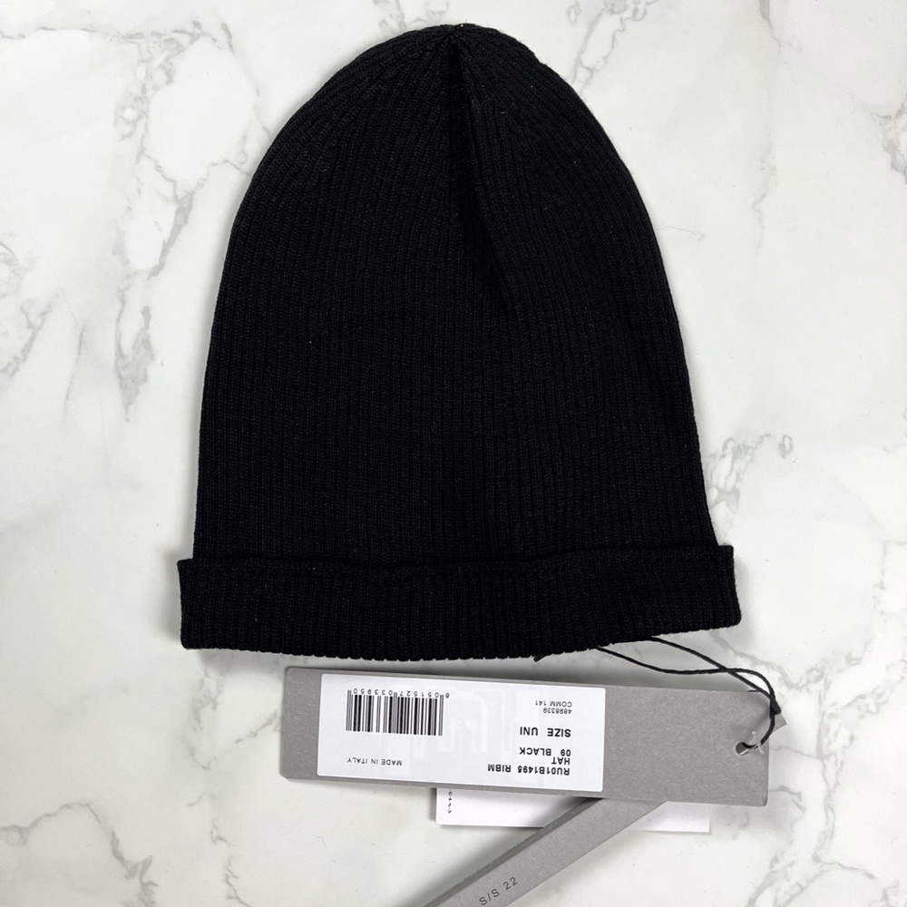 🔥60% OFF🔥 [SALE] Rick Owens Black Wool Ribbed Beanie
